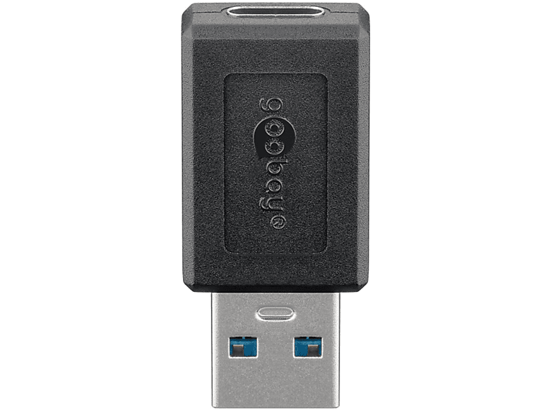 GOOBAY USB 3.0 SuperSpeed Adapter auf USB-C, schwarz USB-C zu USB 3.0  Adapter, schwarz