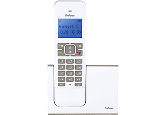 PROFOON PDX-8420TE - 2er Set schnurloses DECT-Telefon mit Hintergrundbeleuchtung Telefon-Set mit je 2 Ladepositionen