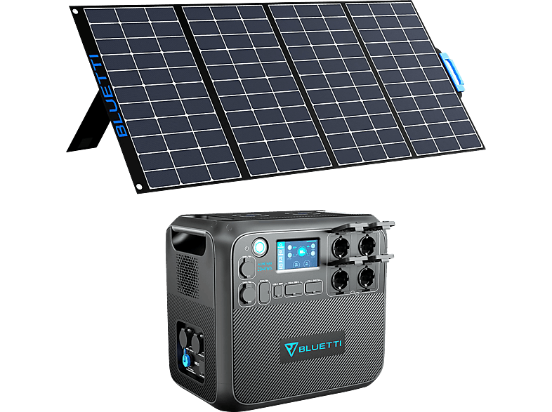 BLUETTI AC200MAX und 1 Pcs PV350 350W Solarpanel LiFeO4 Powerstation netzunabhängig Stromerzeuger 2048 Wh Schwarz