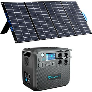 Placas solares - BLUETTI AC200MAX+PV350 Electrico Solar 2048Wh LiFePO4 Batería 2200W Cámping, 40000 mAh, Conector mc4, Gris