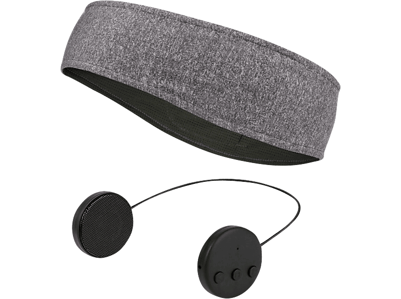 INF Stirnband mit Bluetooth Kopfhörern und Mikrofon, In-ear Kopfhörerstirnband grau