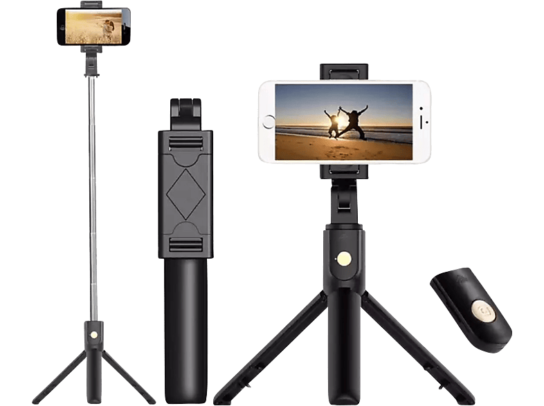 Inf Selfiestick Und Tripod Mit Bluetooth Fernbedienung Selfie Stick Schwarz Mediamarkt 