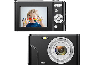 INF 311 Kleine Digitalkamera mit 48 MP, HD 1080p und 16x Zoom Digitalkamera schwarz, 