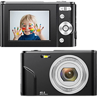 INF 311 Kleine Digitalkamera mit 48 MP, HD 1080p und 16x Zoom Digitalkamera schwarz, 