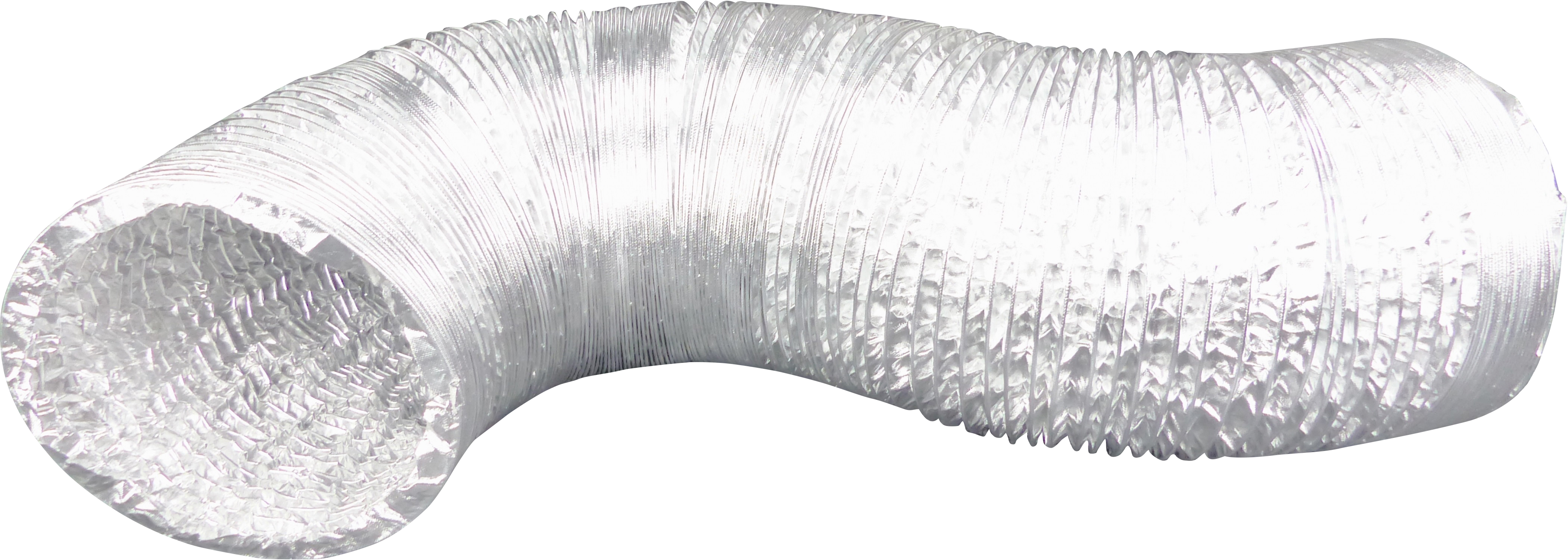 Gewelltes silbernes flexibles Rohr, gebogen.