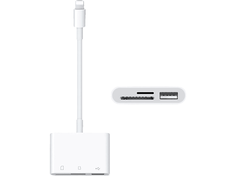 ENGELMANN Lightning auf SD-, USB-A Adapter, Buchse, Mikro-SD-Karte Weiß