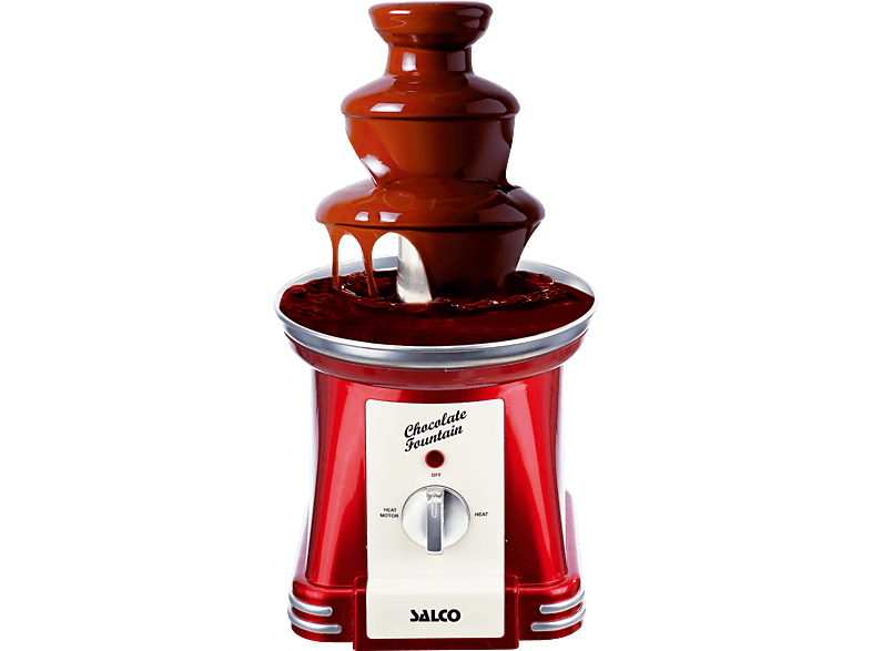 SALCO Salco Schokobrunnen, Retro-Design, rot, 31 cm, Wendelschnecke Schokobrunnen rot (240 Volt)