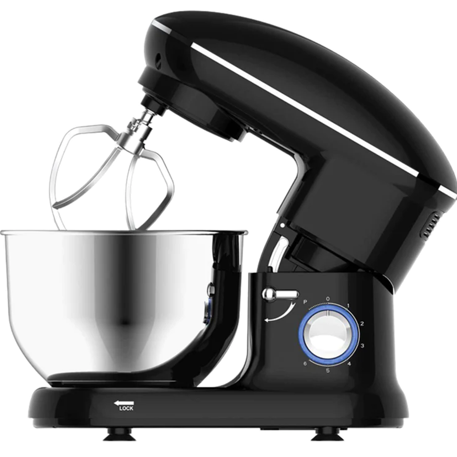 Küchenmaschine Mixer SYNTEK Schneebesen Leistungsstarker Black Home Watt) Chef Pastamixer Schwarz Machine (1500