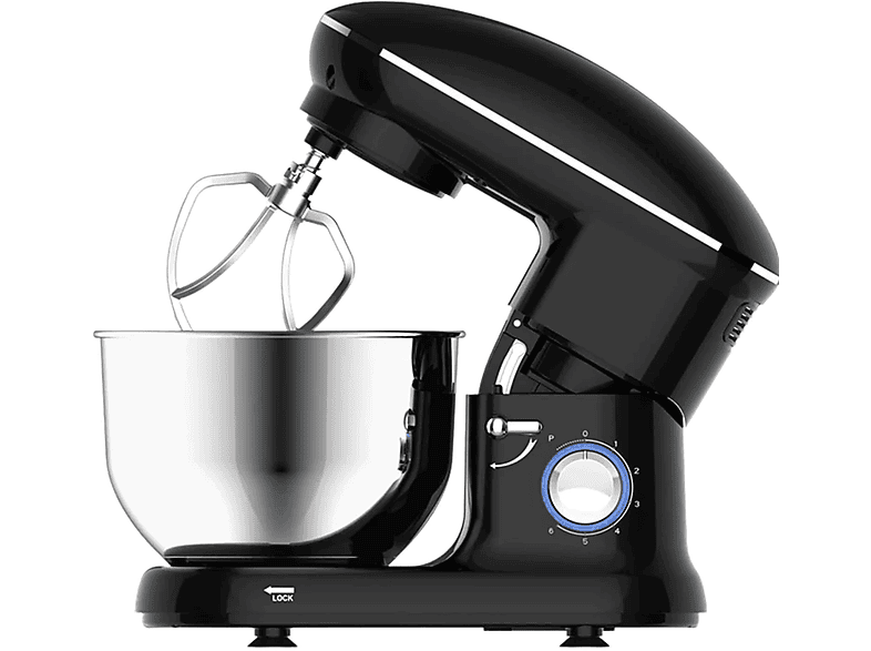 SYNTEK Mixer Leistungsstarker Pastamixer Schneebesen Home Black Chef Machine Küchenmaschine Schwarz (1500 Watt)