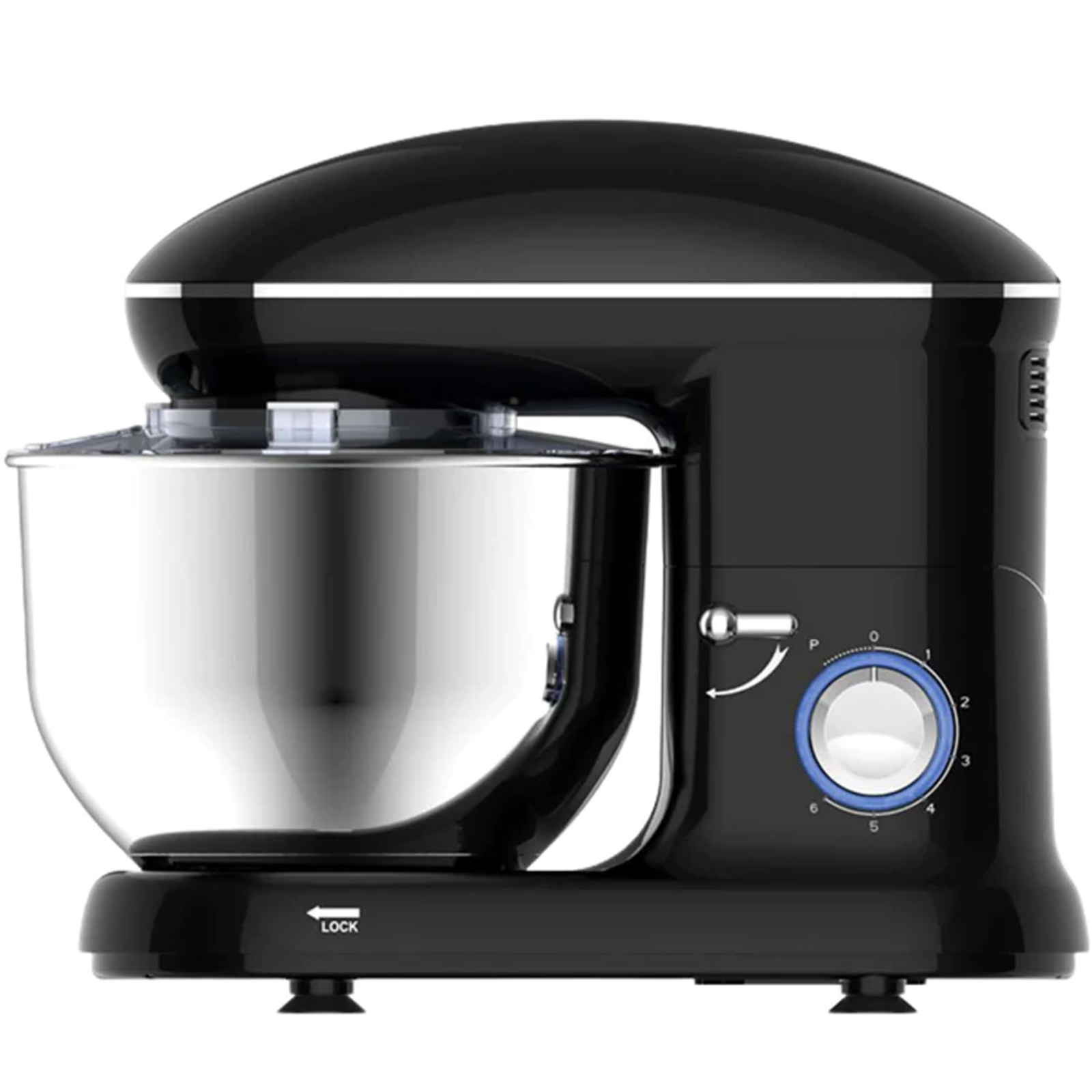 SYNTEK Home Machine (1500 Küchenmaschine Chef Black Watt) Mixer Schwarz Schneebesen Pastamixer Leistungsstarker