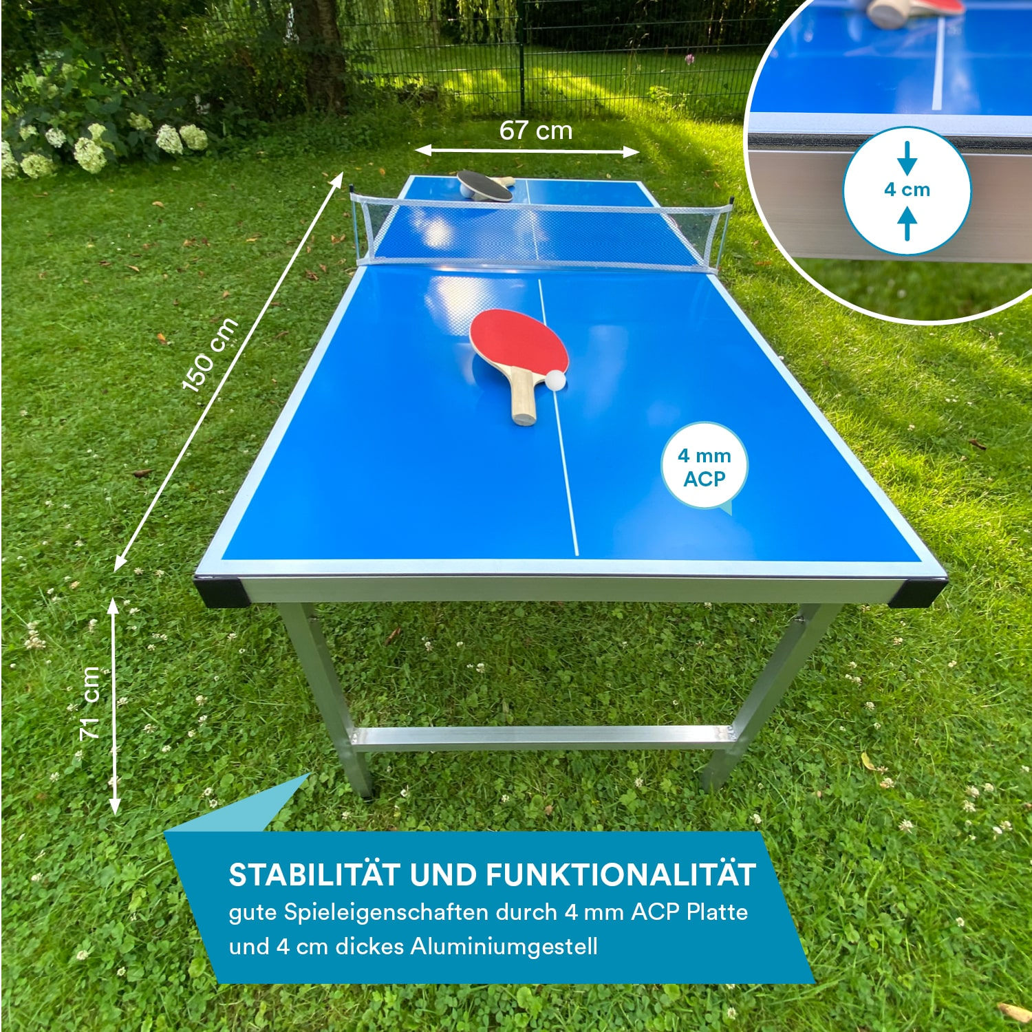 SKANDIKA Tischtennisplatte, Für Kinder Blau