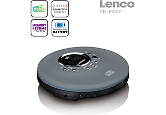 LENCO CD-400GY - Wiederaufladbarer Discman - Tragbarer CD-Spieler Anthrazit