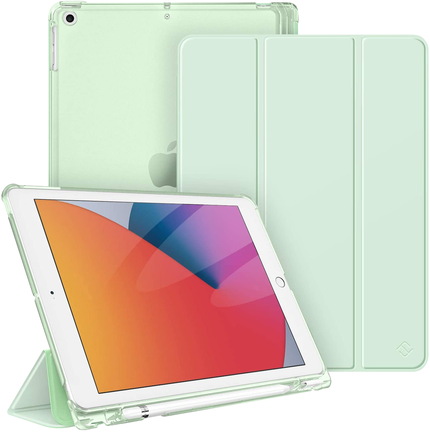 (9/8/7 Grün iPad - FINTIE 2021/2020/2019), Apple, Generation Bookcover, Hülle, 10.2 Zoll