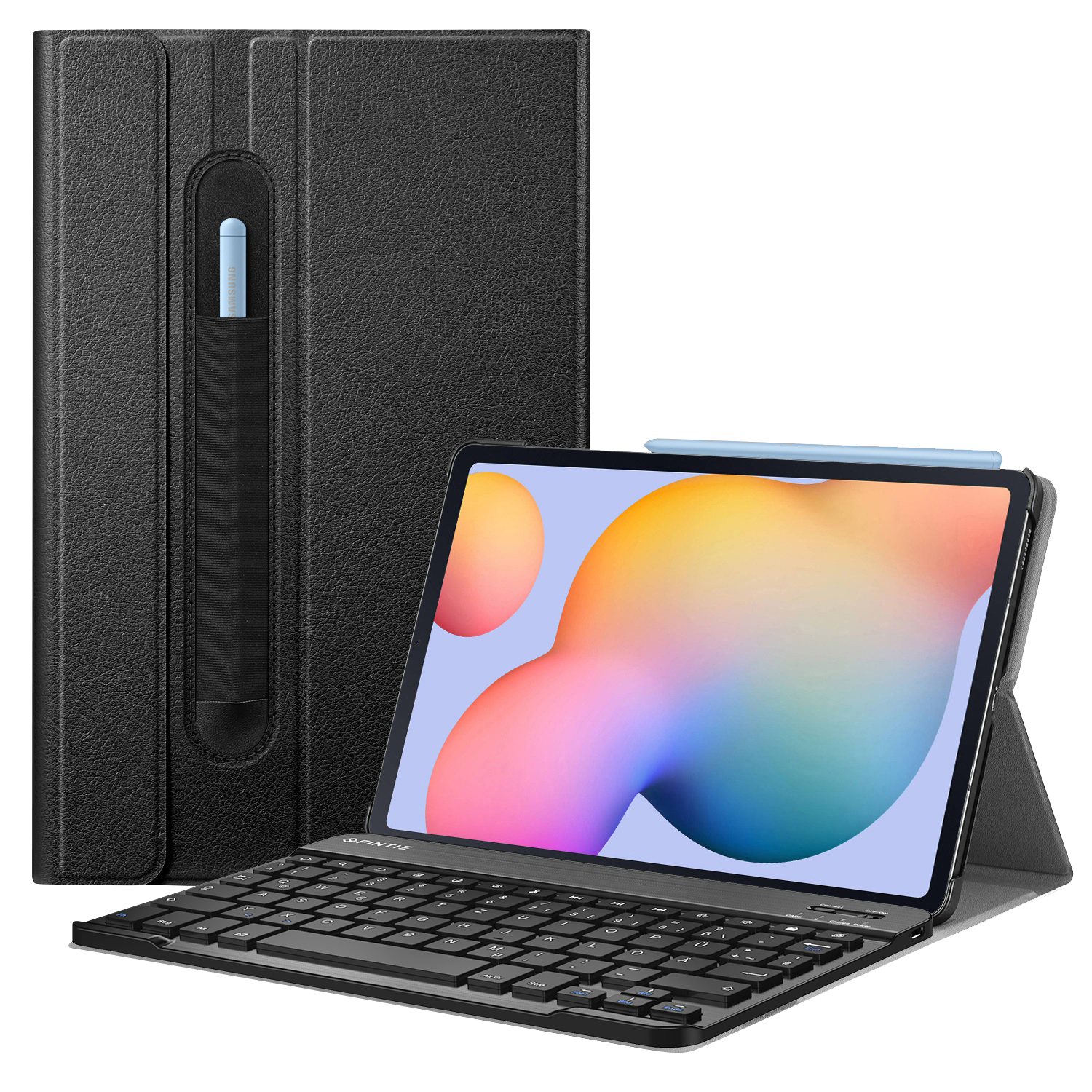 Galaxy + Schwarz 2022/2020 Bookcover, S6 Hülle Tastatur, Lite Tab 10.4 SM-P610/P613/P615/P619, Samsung, FINTIE