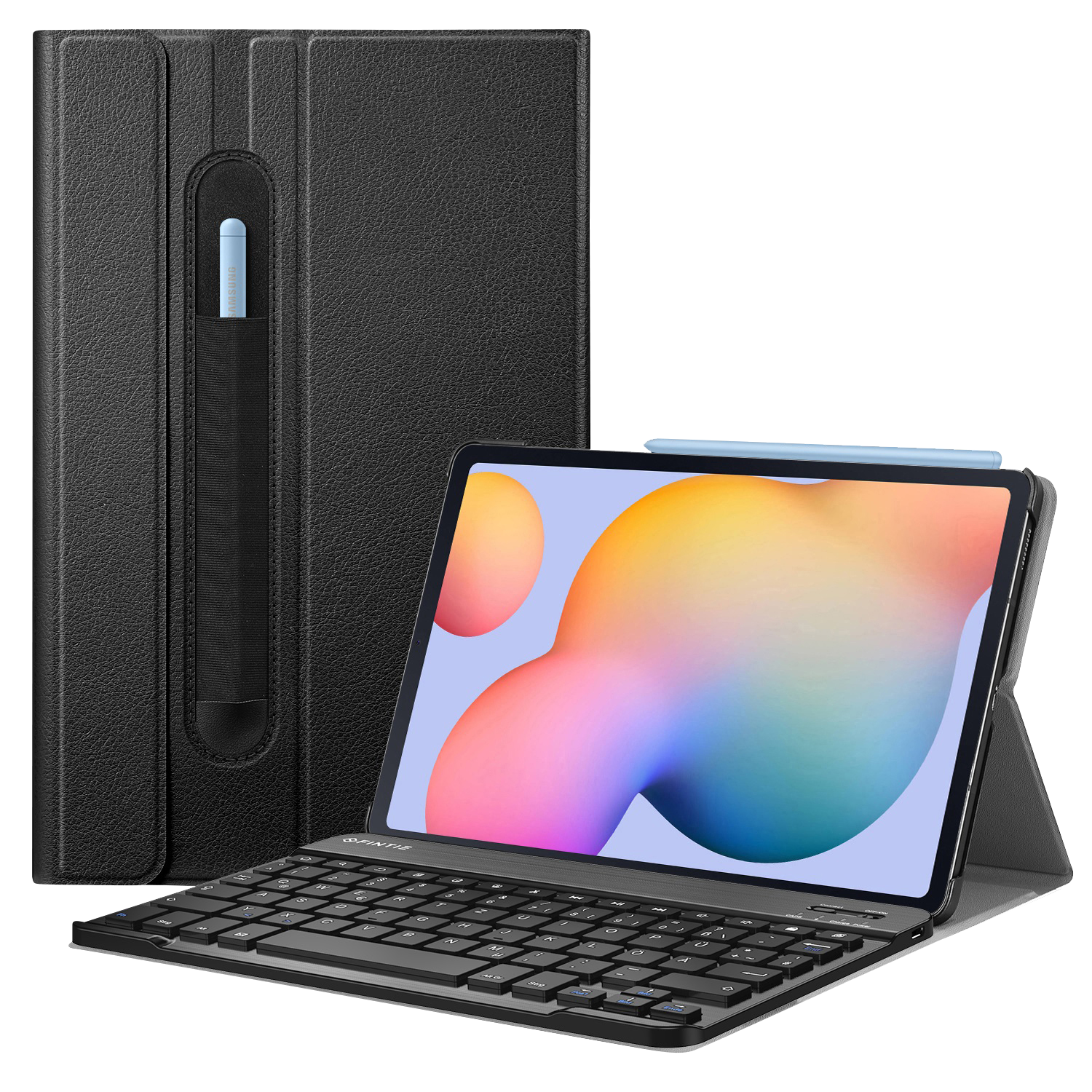 Galaxy + Schwarz 2022/2020 Bookcover, S6 Hülle Tastatur, Lite Tab 10.4 SM-P610/P613/P615/P619, Samsung, FINTIE