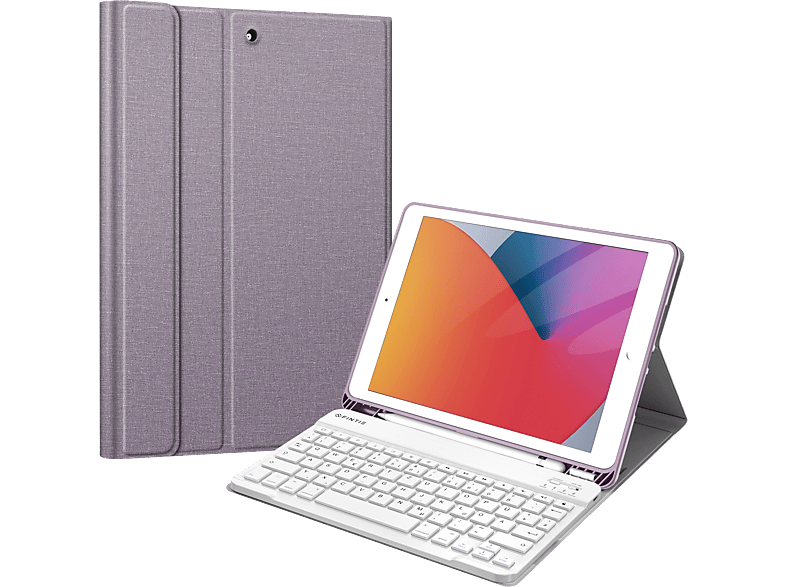 FINTIE Hülle + Tastatur, Bookcover, Apple, iPad 10.2 Zoll (9/8/7 Generation - 2021/2020/2019), Lavendel