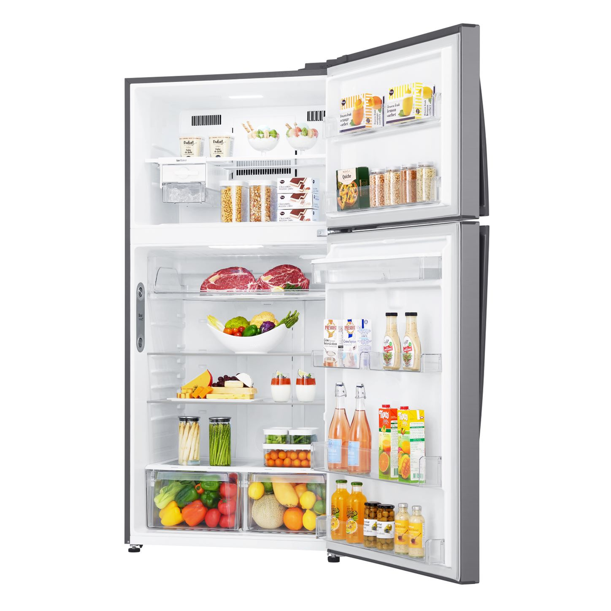 FRIGORIFERO COMBINATO LG GTF916PZPYD, 2 Porte, L 86 cm, No Frost, Capacità netta totale 592 l, Rumorosità: 38 dB(A), LAN wireless, Dispenser acqua, 1 ripiani, Dimensioni: L 86 cm A 1840 mm P 73 cm, Stainless steel, Classe E