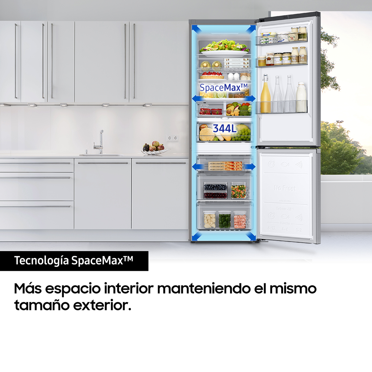 SAMSUNG RB34C775CS9/EF Frigorifero-congelatore (C, 163 kWh, 185.3 cm alta, Acciaio inossidabile)