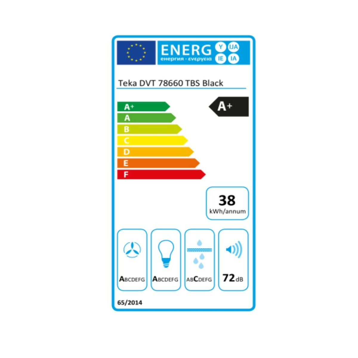 Etiqueta energética para Teka DVT 78660 TBS Black.