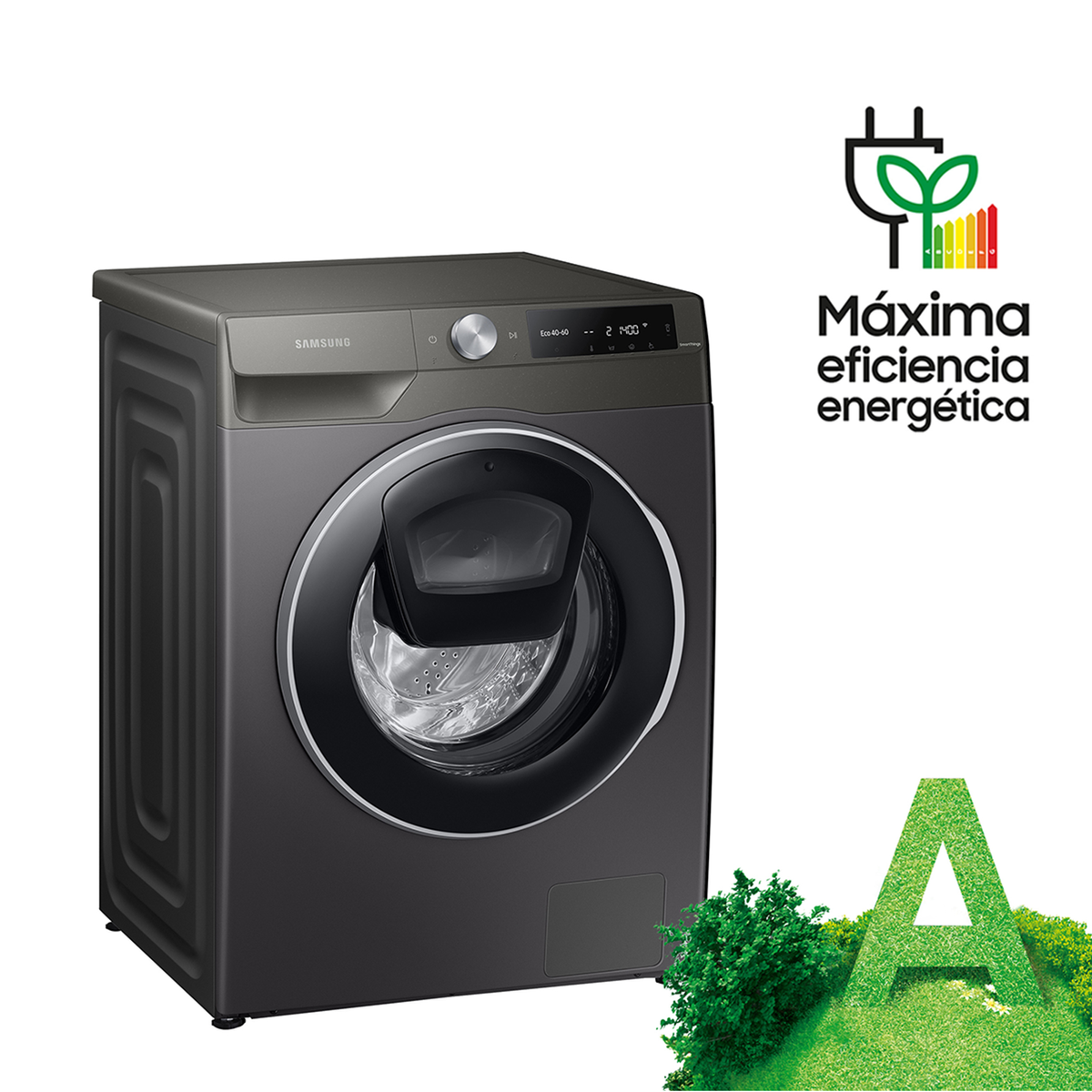 SAMSUNG AddWash 6000 Series WW90T684DLN Lavatrice, Caricamento frontale, 9 kg, 22 programmi, Profondità 550 mm, Giri 1400 rpm, Nero, livello rumorosità centrifuga 72 dB(A), Classe A