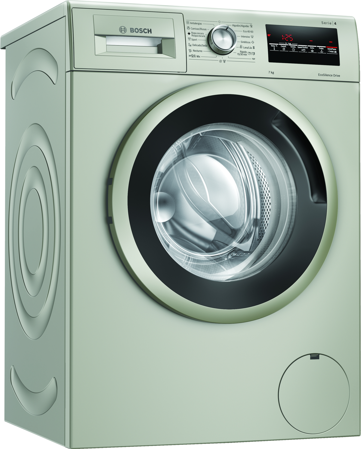 Lavadora carga frontal - Bosch WAN2427XES lavadora clase a+++ 7 kg 1200 rpm acero inoxidable BOSCH, 7,0 kg, Inox