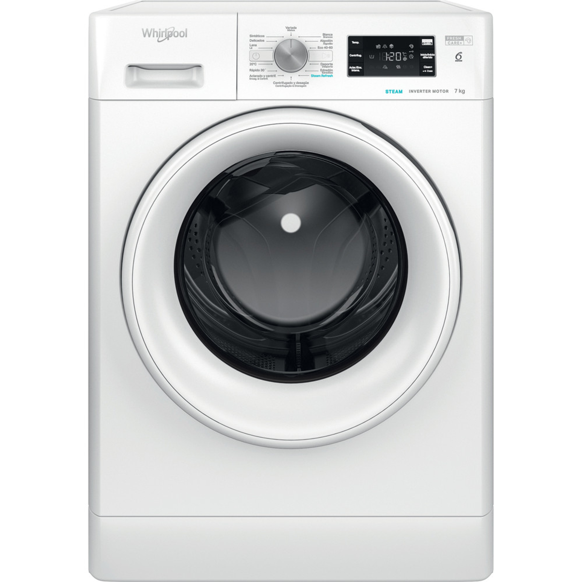 Lavadora carga frontal - Whirlpool FFB7238WVSP Lavadoras WHIRLPOOL, 7 kg, Blanco