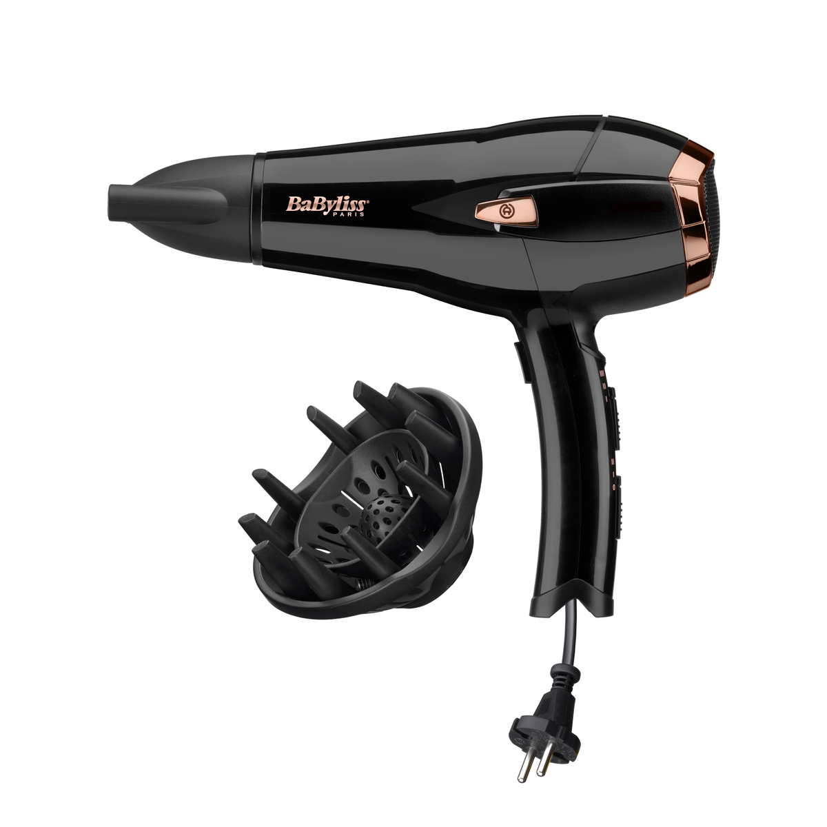 BABYLISS D 373E CORDKEEPER Haartrockner SCHWARZ Watt) 2000 BRONZE (2000 Schwarz