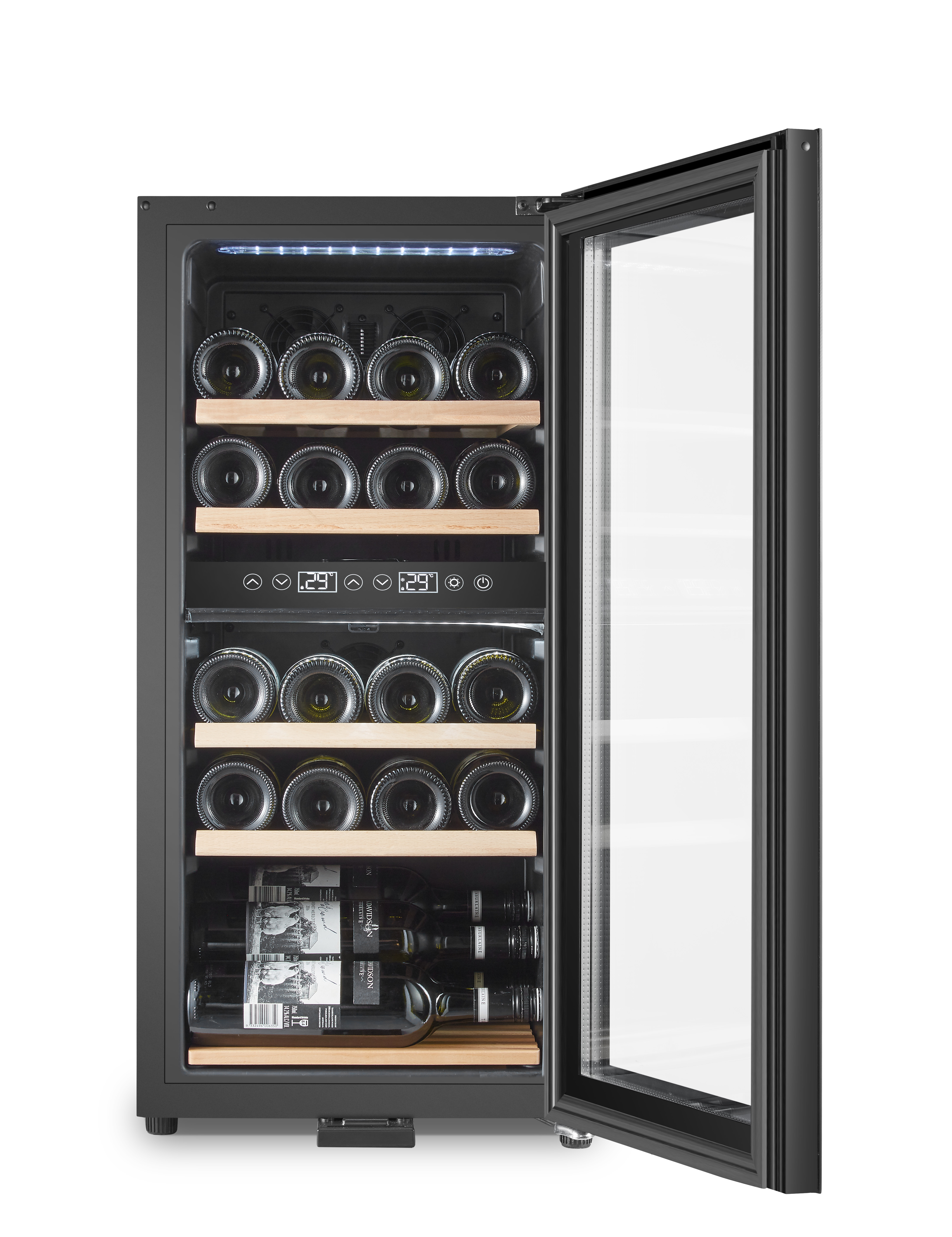 MQUVÉE WineExpert 24 Black Fullglass (EEK Weinkühlschrank Schwarz) G