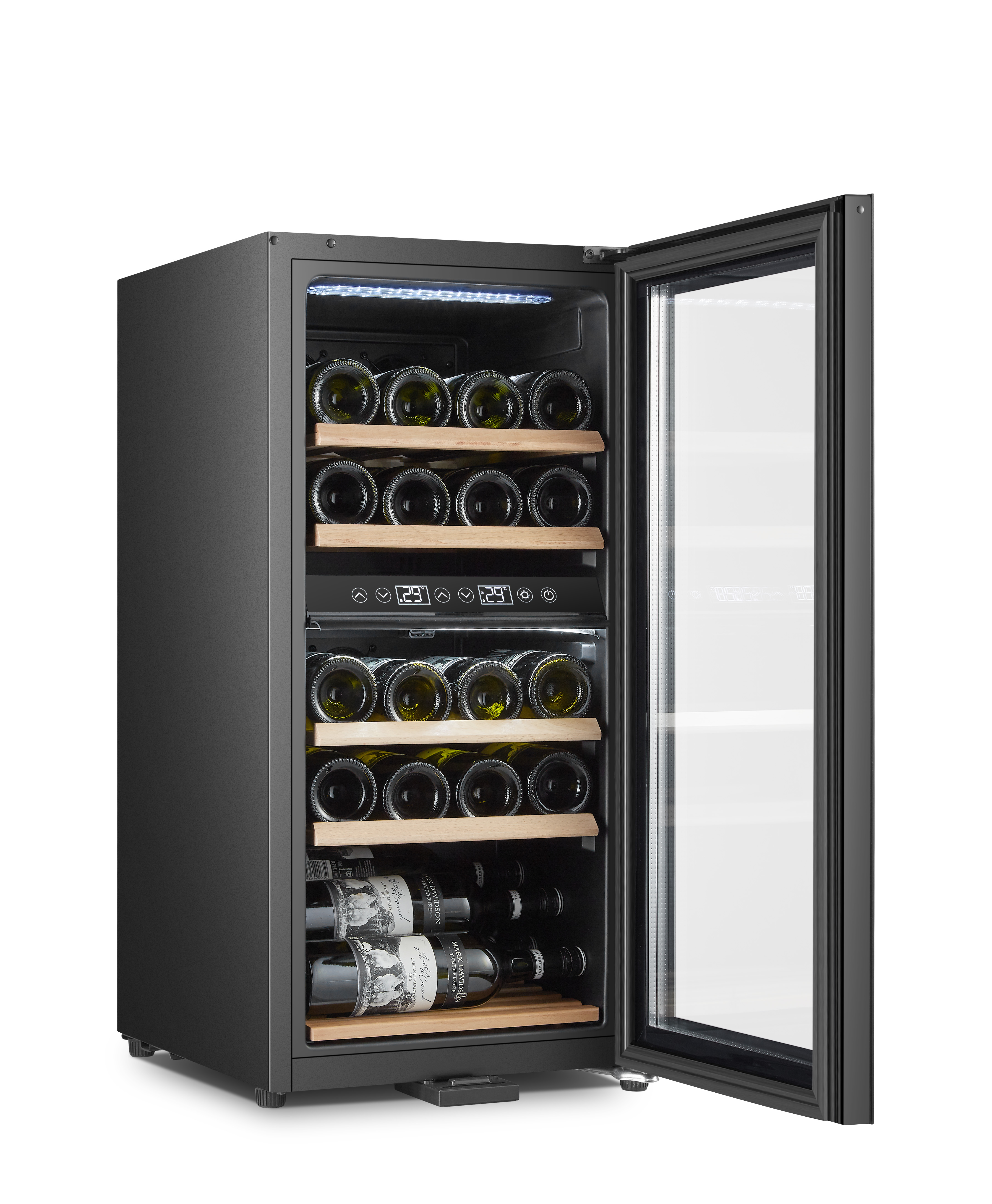 MQUVÉE WineExpert 24 G, (EEK Fullglass Schwarz) Black Weinkühlschrank