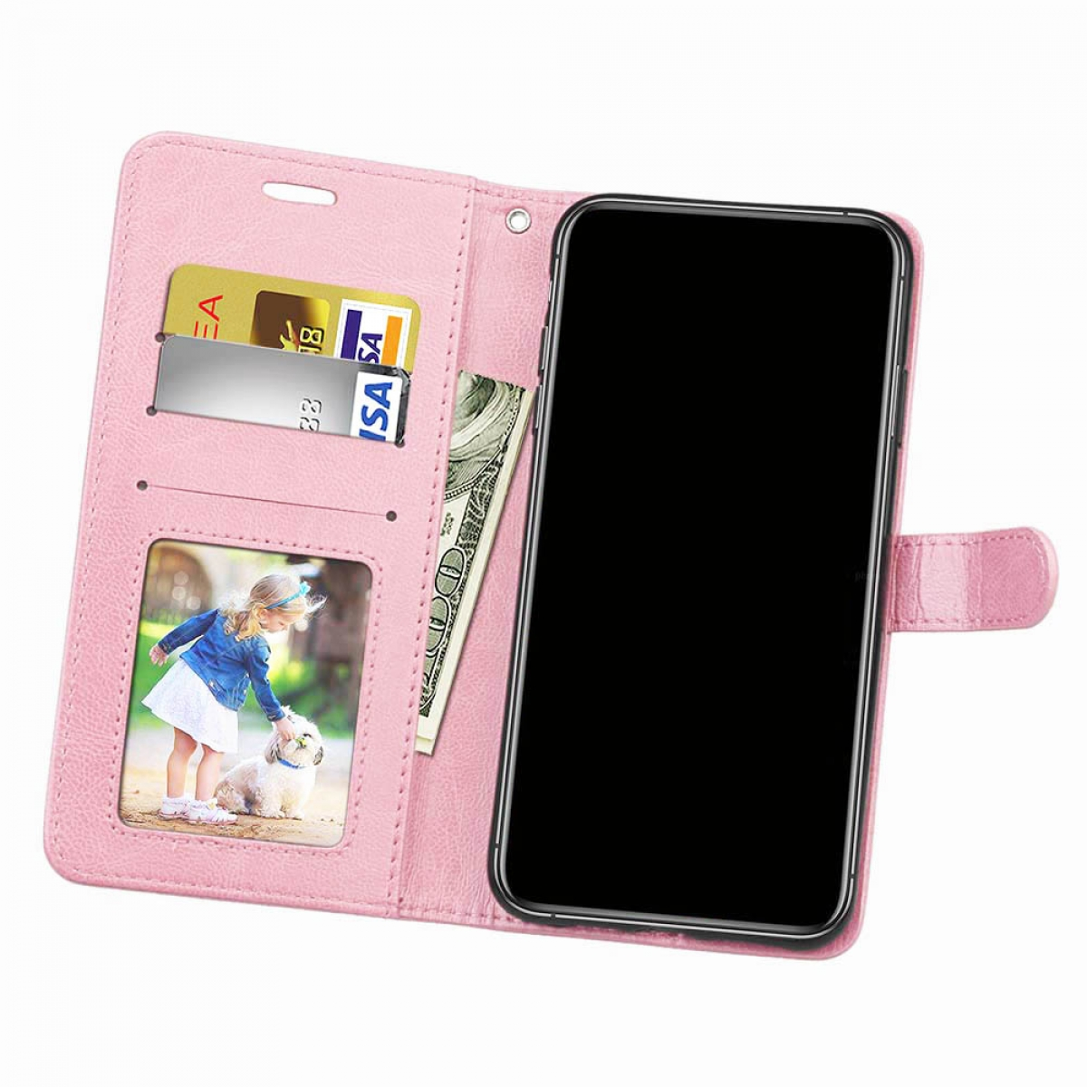 CASEONLINE Klappbare, Bookcover, Xperia Hell-Pink E5, Sony