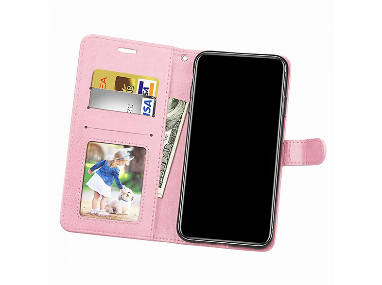 CASEONLINE Klappbare, Bookcover, E5, Hell-Pink Xperia Sony