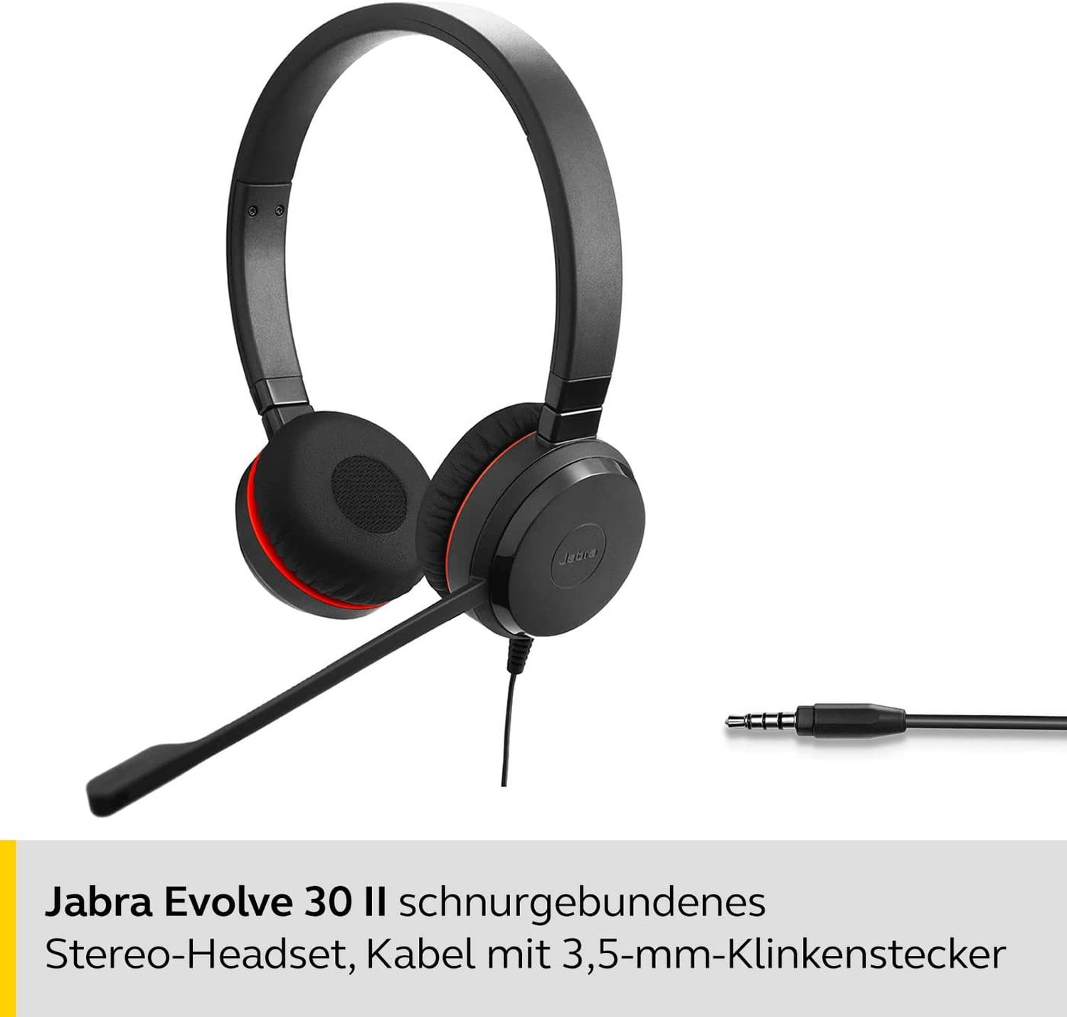 UC, Headset JABRA Evolve 30 Schwarz On-ear