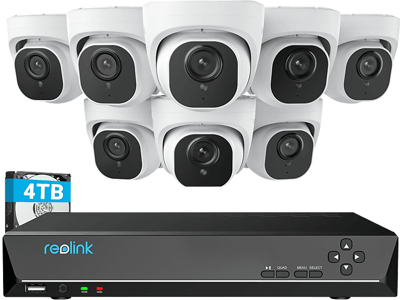Auflösung Überwachungskamera, Foto: 8MP Video: REOLINK RLK16-800D8-AI, 8MP, Auflösung