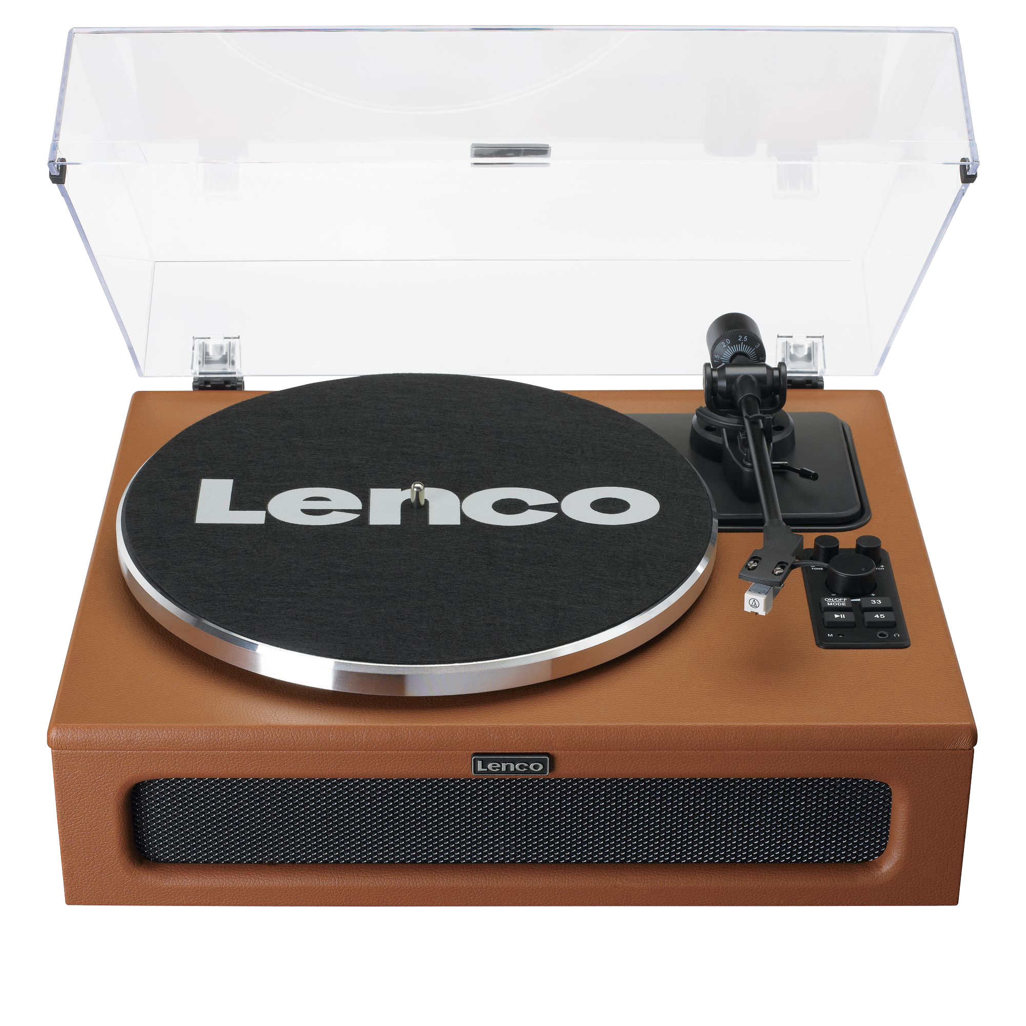 Giradiscos - Giradiscos Lenco LS-430BN con 4 parlantes integrados - Café LENCO, Bluetooth, 33/45 RPM, No disponible