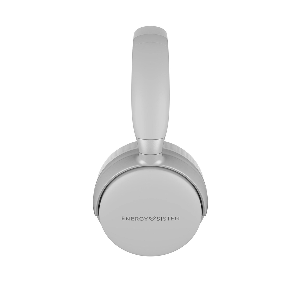 Auriculares plateados. Logotipo de Energy Sistem visible en la copa.
