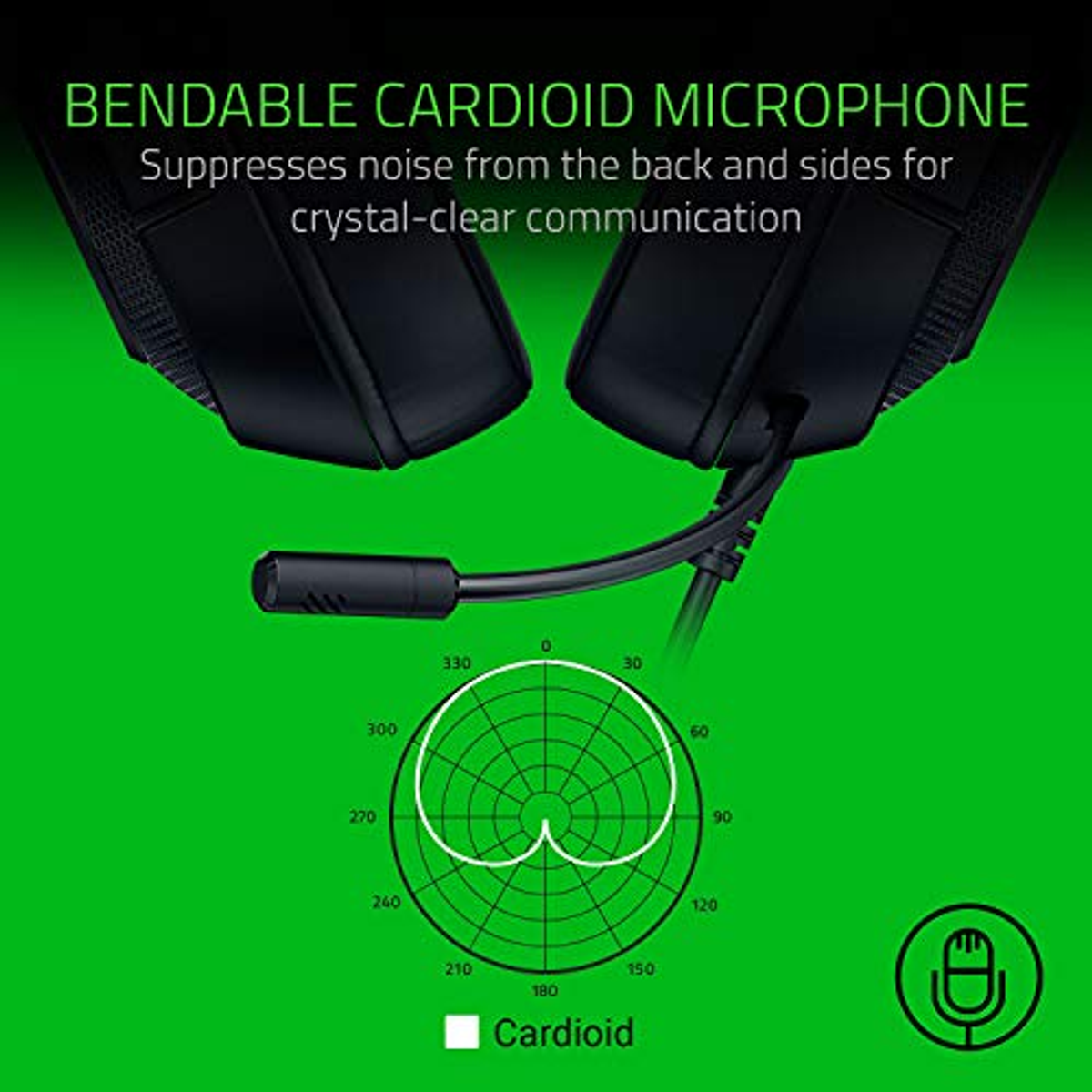 Czarne słuchawki z mikrofonem, diagram zbierania dźwięku.