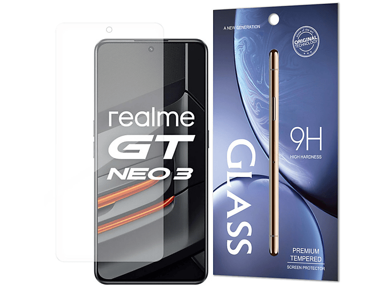 COFI Schutzglas 9H kompatibel NEO REALME GT 3 mit GT 3) Passgenau Displayschutz(für Glas Displayschutzfolie REALME NEO
