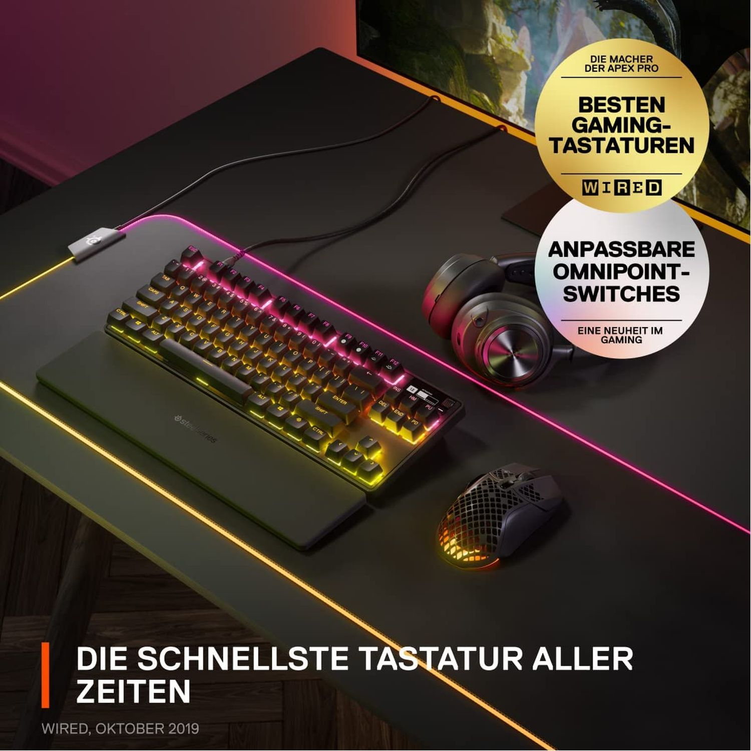 STEELSERIES Tastatur (2023) (QWERTY), Apex TKL Pro