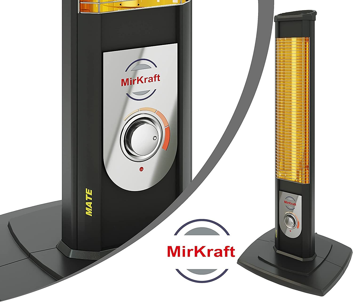 MIRKRAFT Mate Karbon 2500 W Infrared Isıtıcı Siyah