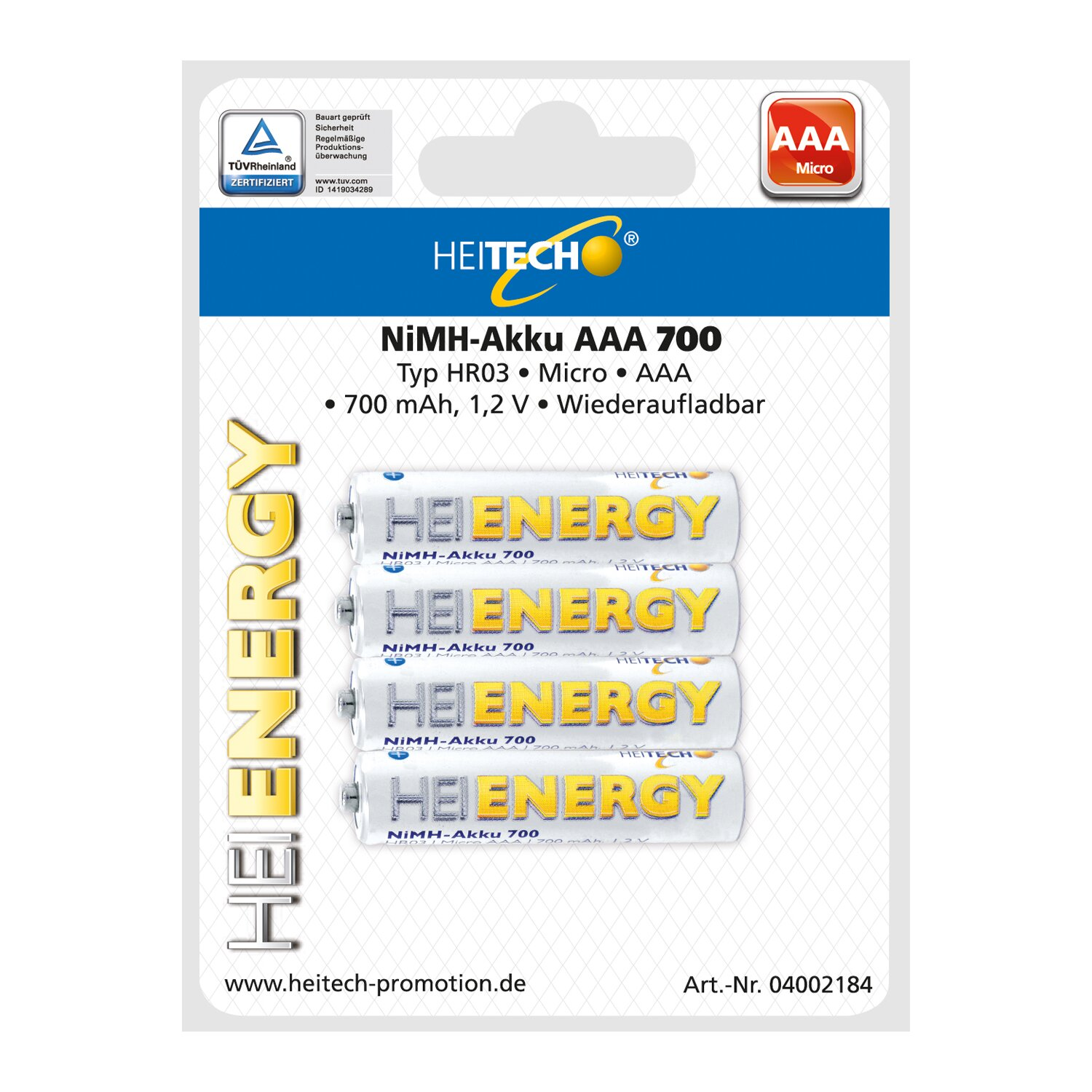 HEITECH 04002184 NiMH - Akku Nickel-Metallhydrid