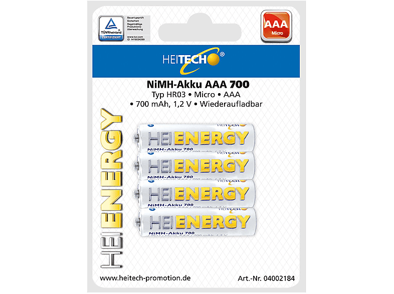 HEITECH 04002184 NiMH - Akku Nickel-Metallhydrid