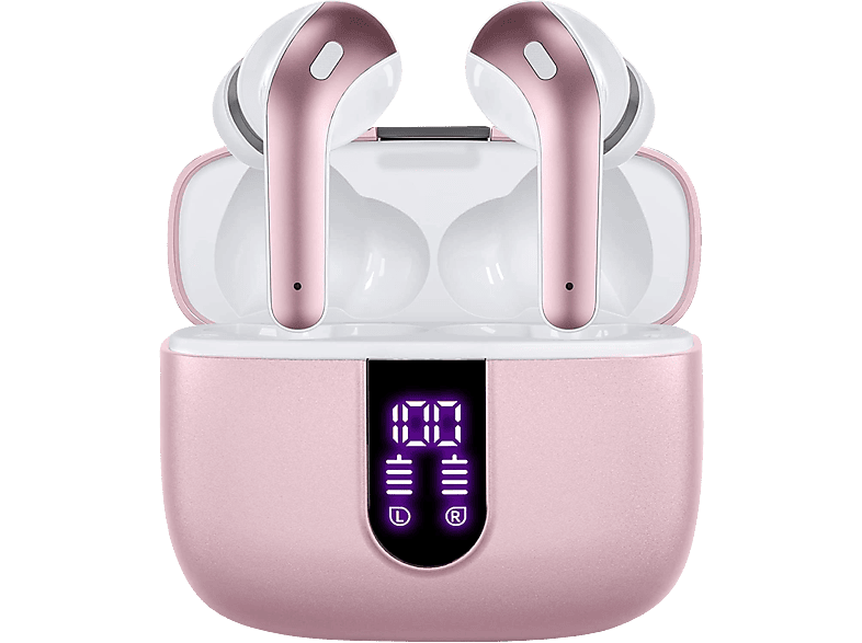 INF Kabellose Kopfhörer mit Mikrofon und Touch Steuerung Rosa In ear Kabellose Kopfhörer rosa