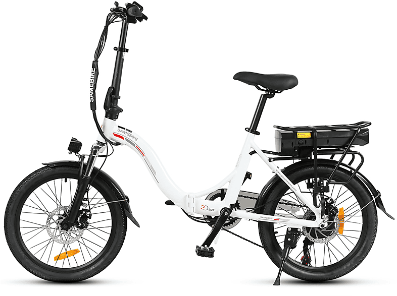 Zoll, JG20 (Laufradgröße: SAMEBIKE Urbanbike 20 Unisex-Rad, Weiß)