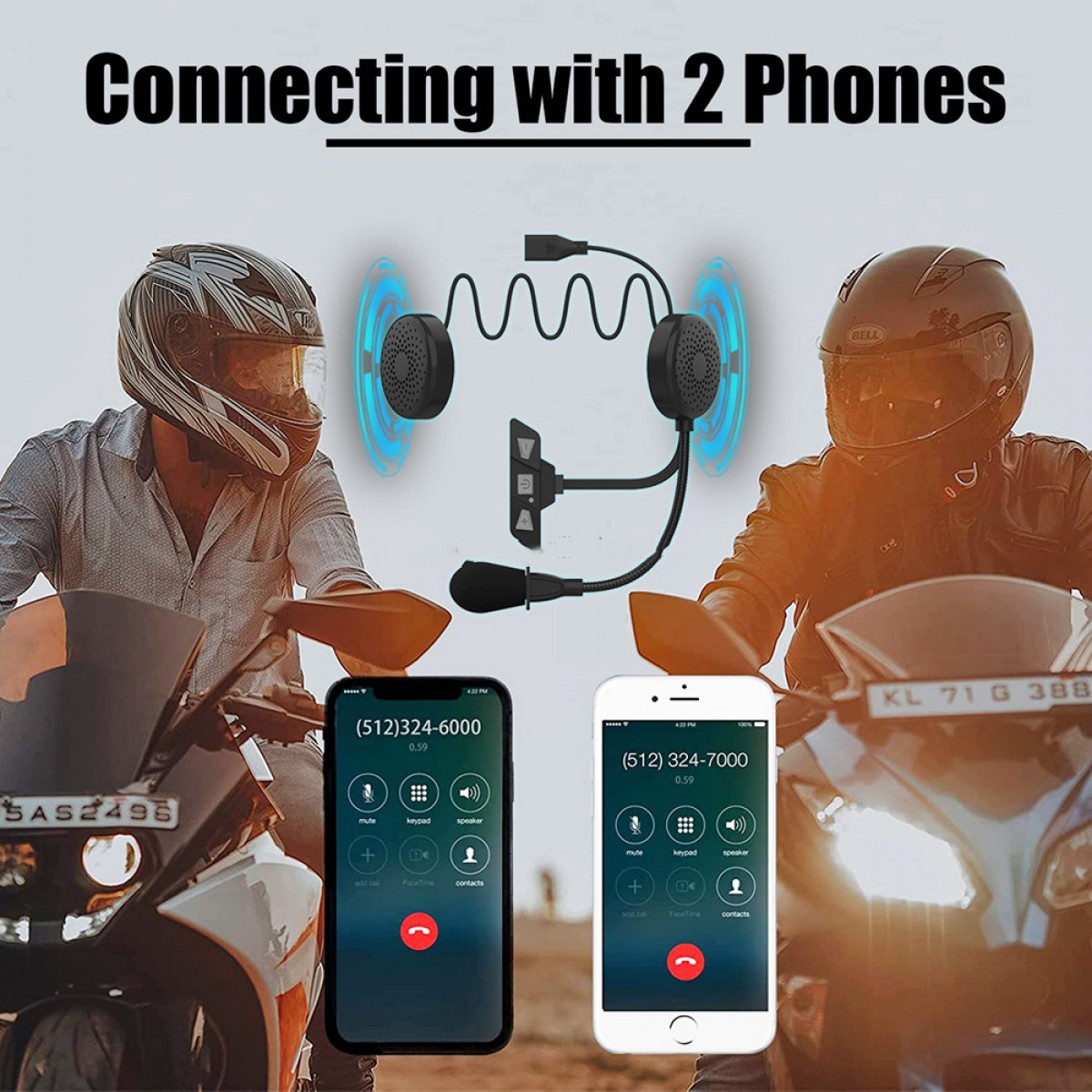 In-ear 5.2, Motorradhelm-Headset schwarz INF Bluetooth Kopfhörer