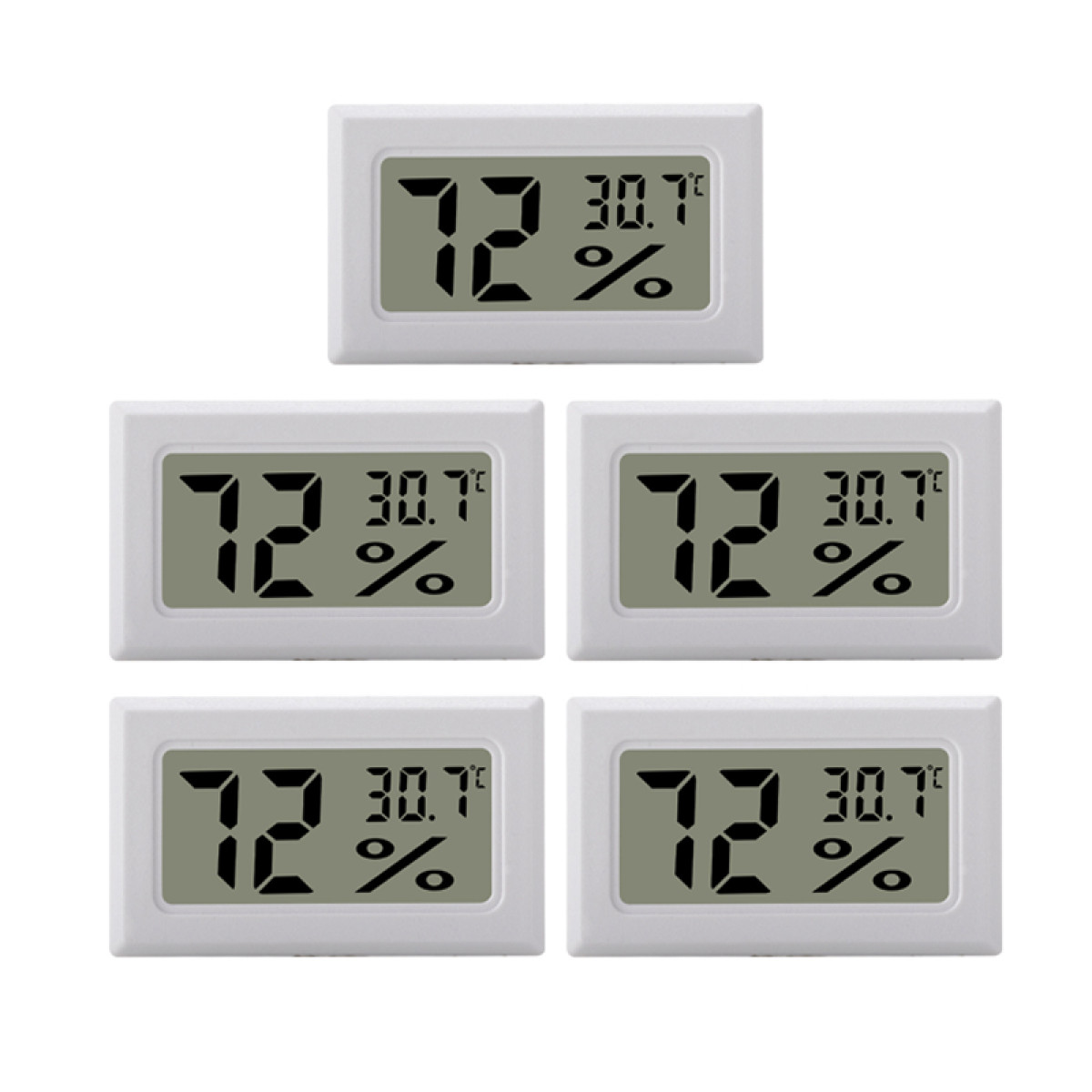 INF Mini-Digital-Hygrometer / Thermometer Wetterstation 5er-Pack