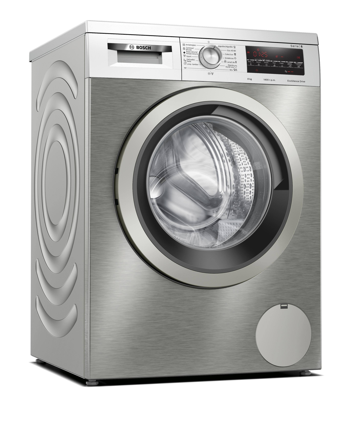 Lavadora carga frontal - Bosch WUU28T6XES lavadora carga frontal 8kg a+++ (1400rpm) inox BOSCH, 8 kg, 15 programas, Inox