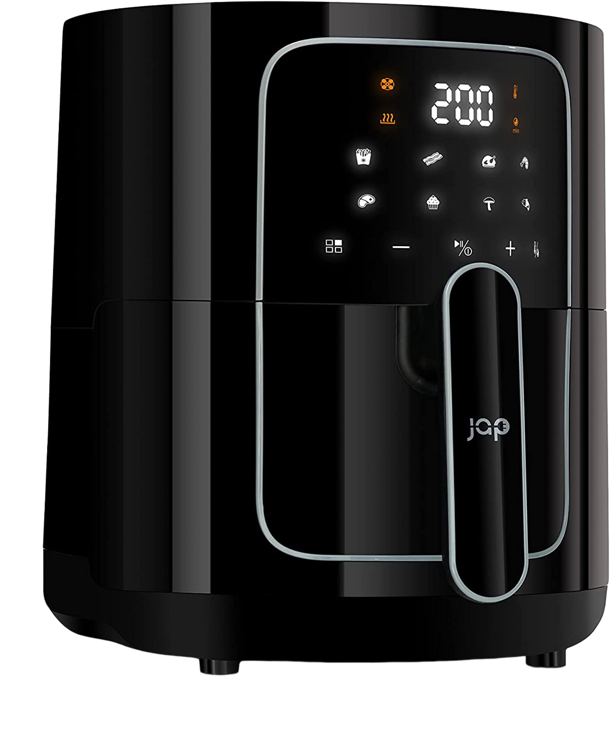 JAP APPLIANCES Ascension Airfryer XL Schwarz Heißluftfritteuse - |Manuelle mit Automatische 1400W und Heißluftfritteuse 1400 8 Programme Leistung Watt