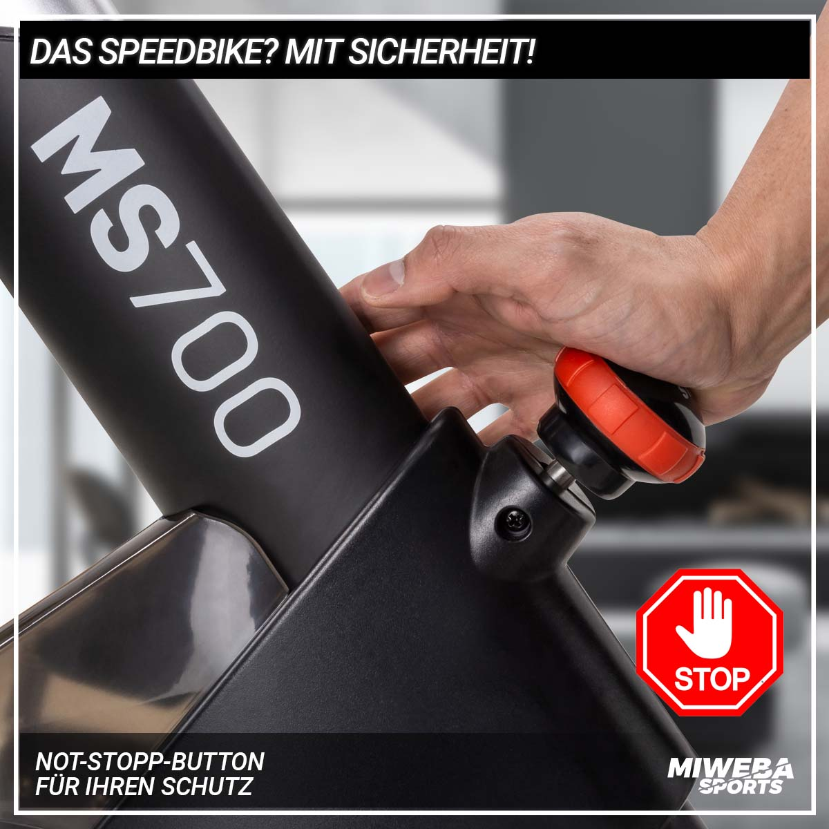 Heimtrainer Fahrradtrainer, schwarz Indoor MIWEBA Cycle, SPORTS Fitnessfahrrad, MS700 Pro-Speedbike