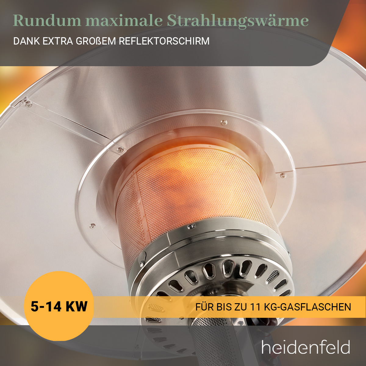 kW) (14 GH500 Heizpilz HEIDENFELD Gas