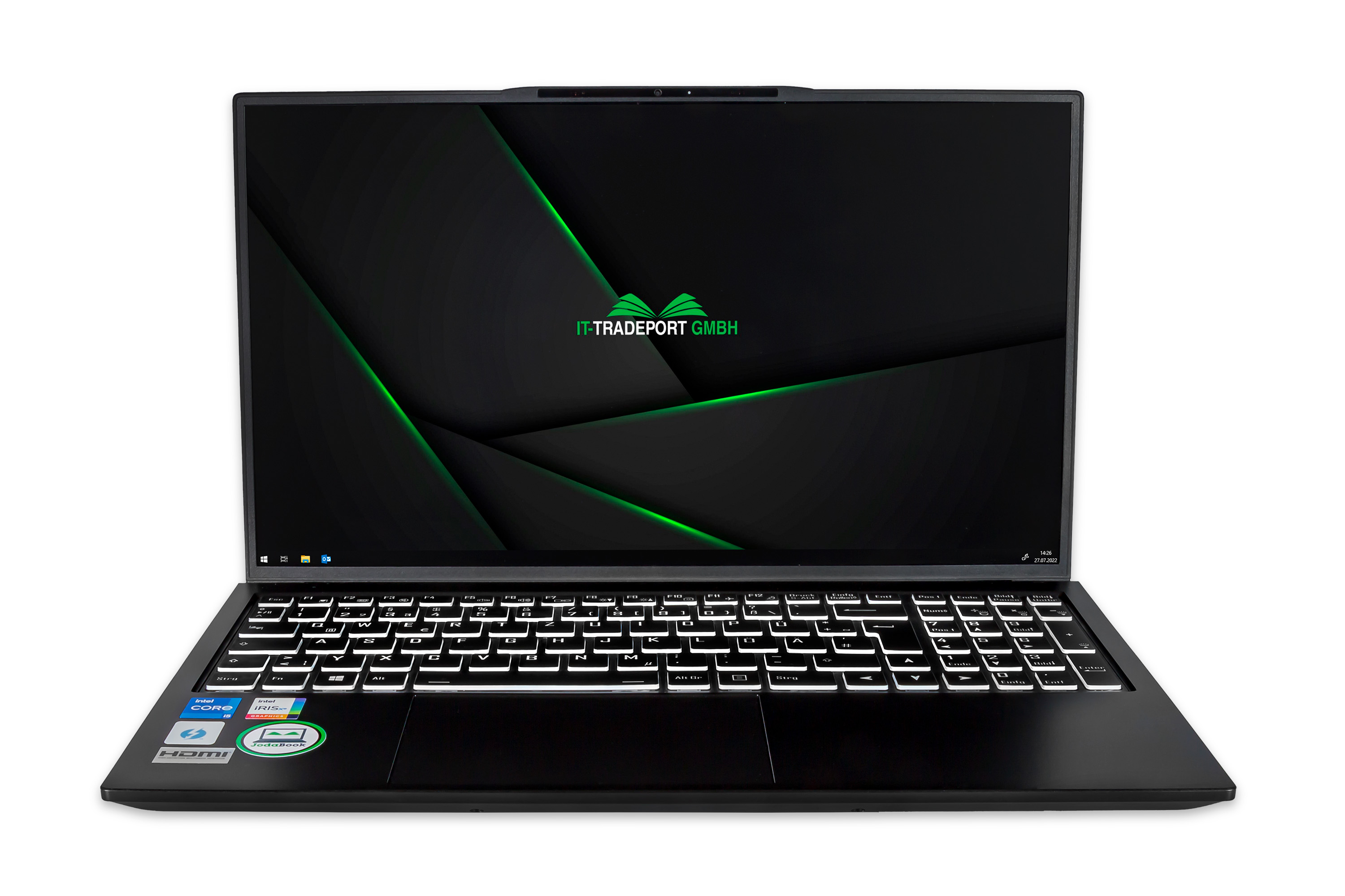 Pro, JodaBook 2021 Notebook Core™ fertig Prozessor, \'Pro\' Intel® i5 Graphics Schwarz Xe 250 SSD, F15, 16 Intel mit 15,6 Zoll IT-TRADEPORT G7, RAM, eingerichtet, Office GB Iris GB Display,